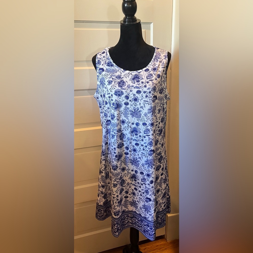 Floral Blue Women's Dress